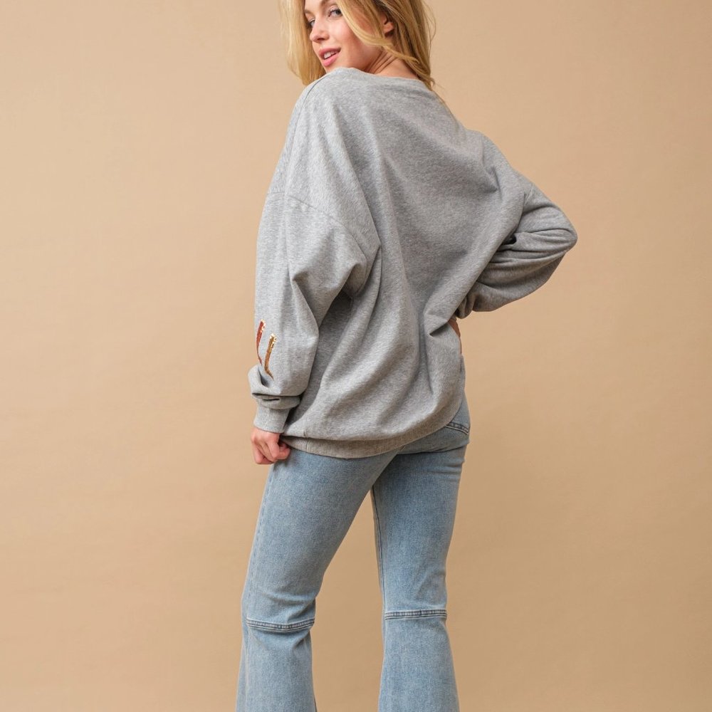 NWT Sequin Embellished Y'all Graphic Sweatshirt - Picture 3 of 5